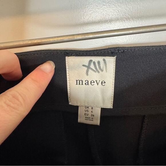 Anthropologie Maeve Black Pleated High Rise Trousers Size 4 - Picture 6 of 6